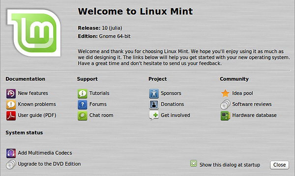 Вышла операционная системa Linux Mint 10